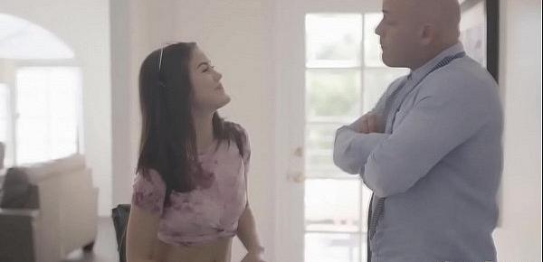 Asian teen gets fed by her stepdads mature man meat!